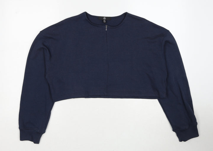 Missguided Womens Blue Round Neck Polyester Pullover Jumper Size 8