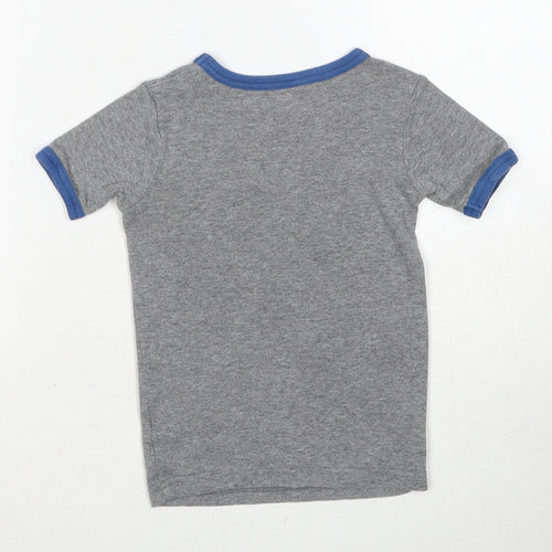 Oshkosh Boys Grey Cotton Pullover T-Shirt Size 4 Years Round Neck Pullover - Race Car