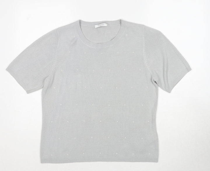 Marks and Spencer Womens Grey Roll Neck Acrylic Pullover Jumper Size 14