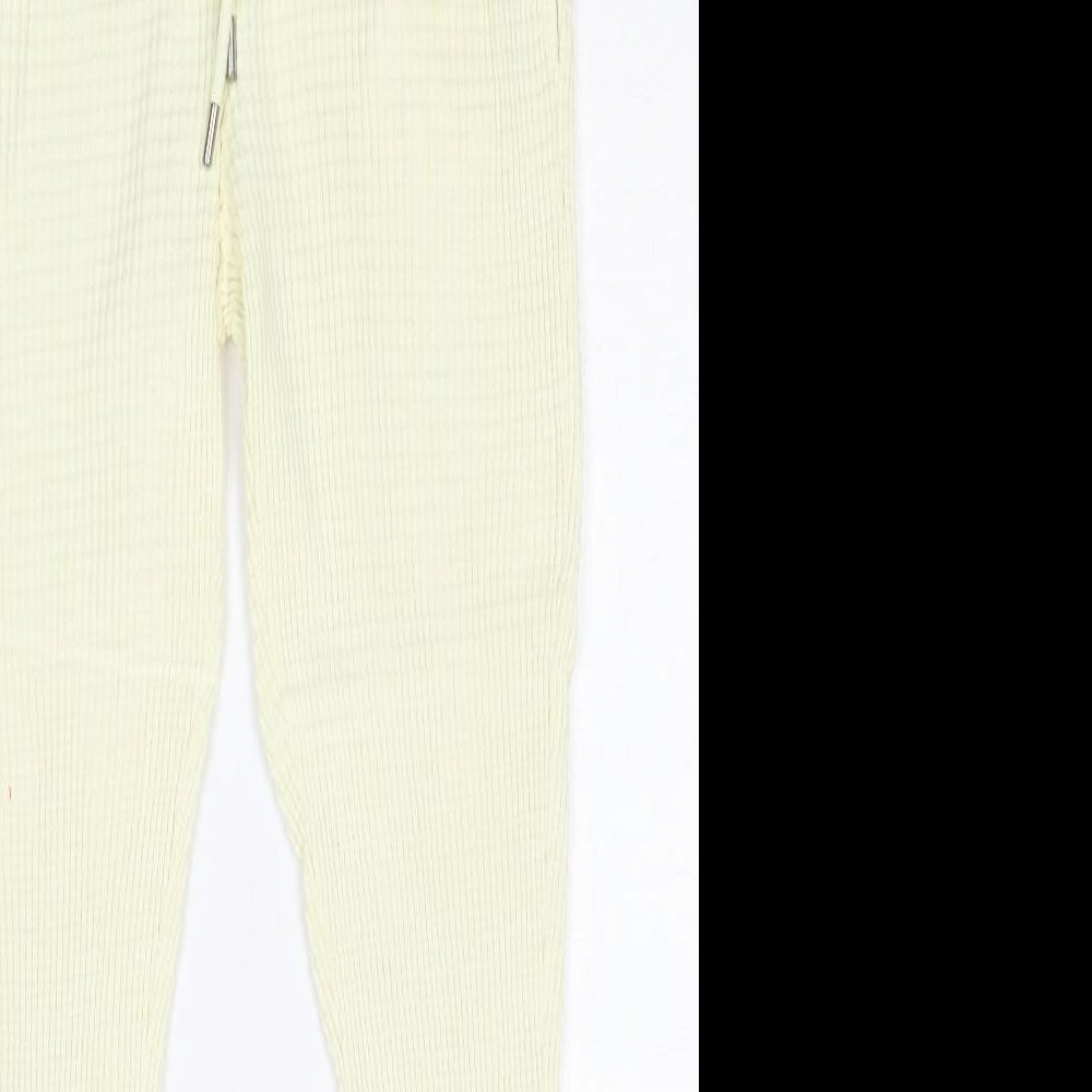 ASOS Womens Ivory Cotton Jogger Trousers Size 6 Regular Drawstring - Textured