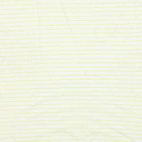 ASOS Womens Yellow Striped Cotton Basic T-Shirt Size 6 Round Neck