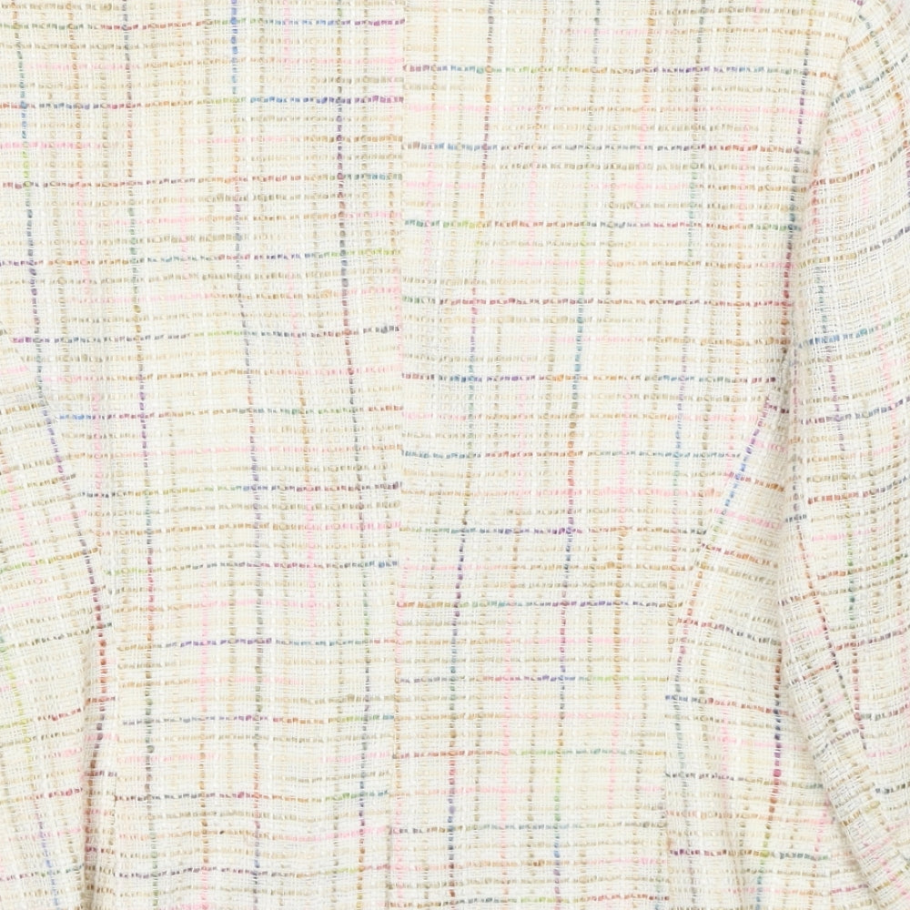 Kaliko Womens Ivory Geometric Jacket Blazer Size 10 Button