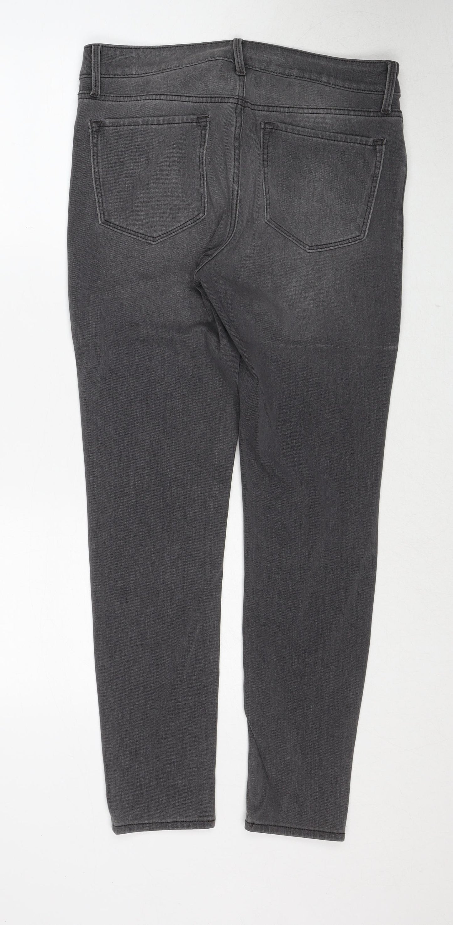 Old Navy Womens Grey Cotton Skinny Jeans Size 12 Regular Zip