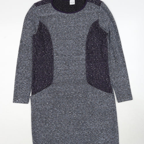 Stock Shop Womens Black Colourblock Polyester Jumper Dress Size S Round Neck Pullover