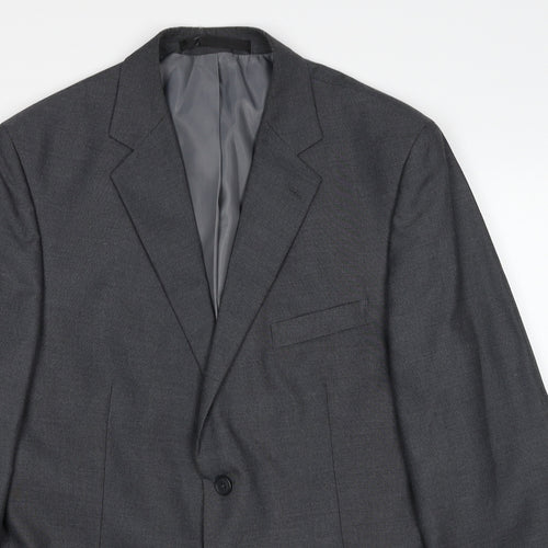 Marks and Spencer Mens Grey Polyester Jacket Suit Jacket Size 42 Regular