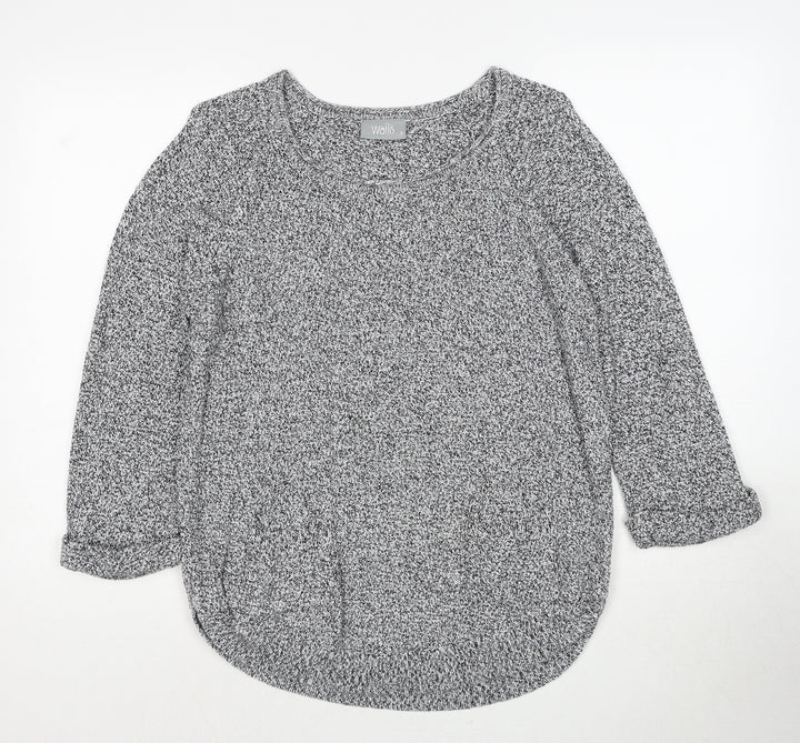 Wallis Womens Grey Round Neck Cotton Pullover Jumper Size S