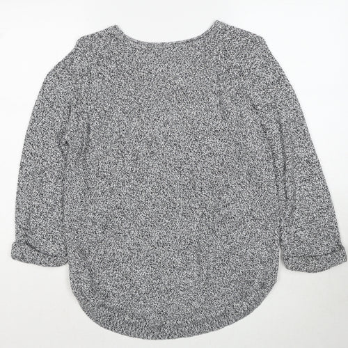 Wallis Womens Grey Round Neck Cotton Pullover Jumper Size S