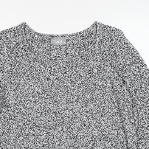 Wallis Womens Grey Round Neck Cotton Pullover Jumper Size S