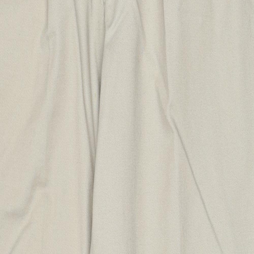Burton Mens Beige Cotton Trousers Size 36 in Regular Zip