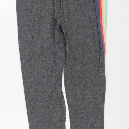 Gap Girls Grey Cotton Jogger Trousers Size 10 Years Regular Pullover - Side Stripe Detail Leggings