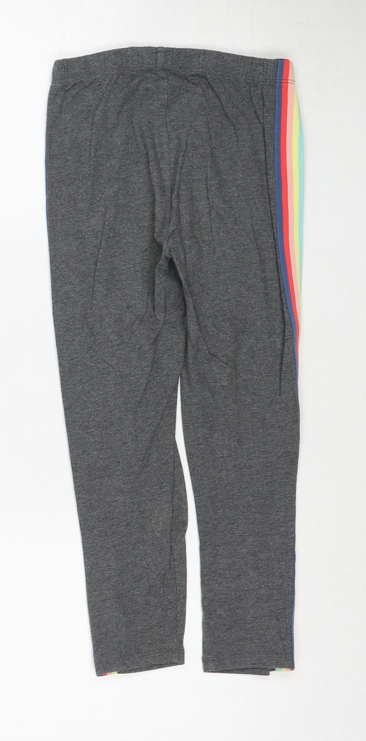 Gap Girls Grey Cotton Jogger Trousers Size 10 Years Regular Pullover - Side Stripe Detail Leggings