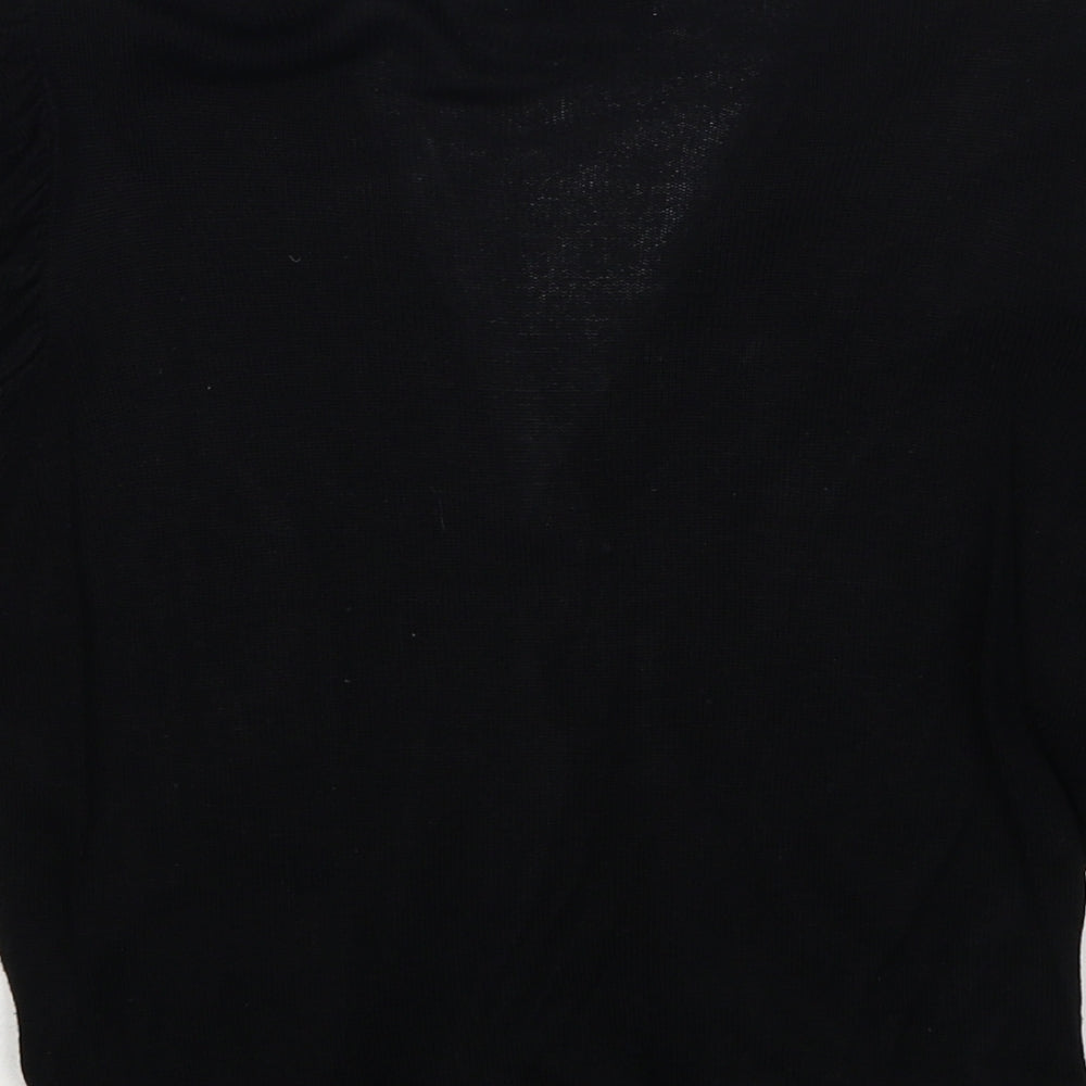 Todays Woman Womens Black Viscose Basic Blouse Size 16 V-Neck