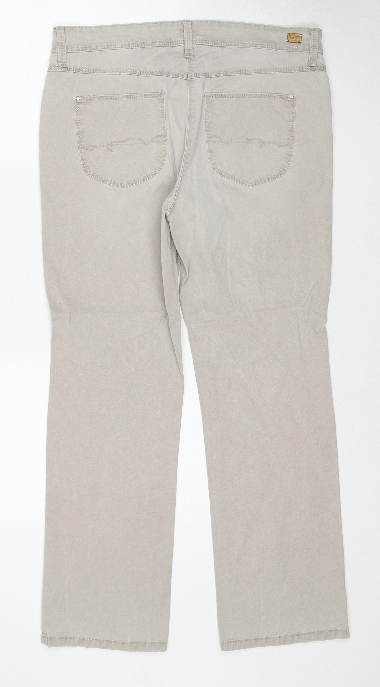 MAC Mens Beige Cotton Trousers Size 32 in Regular Zip