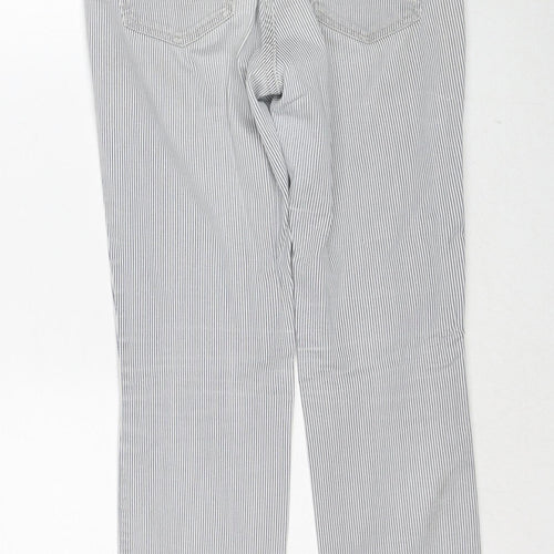 Label Of Grade Womens Blue Striped Cotton Straight Jeans Size 26 in Regular Button