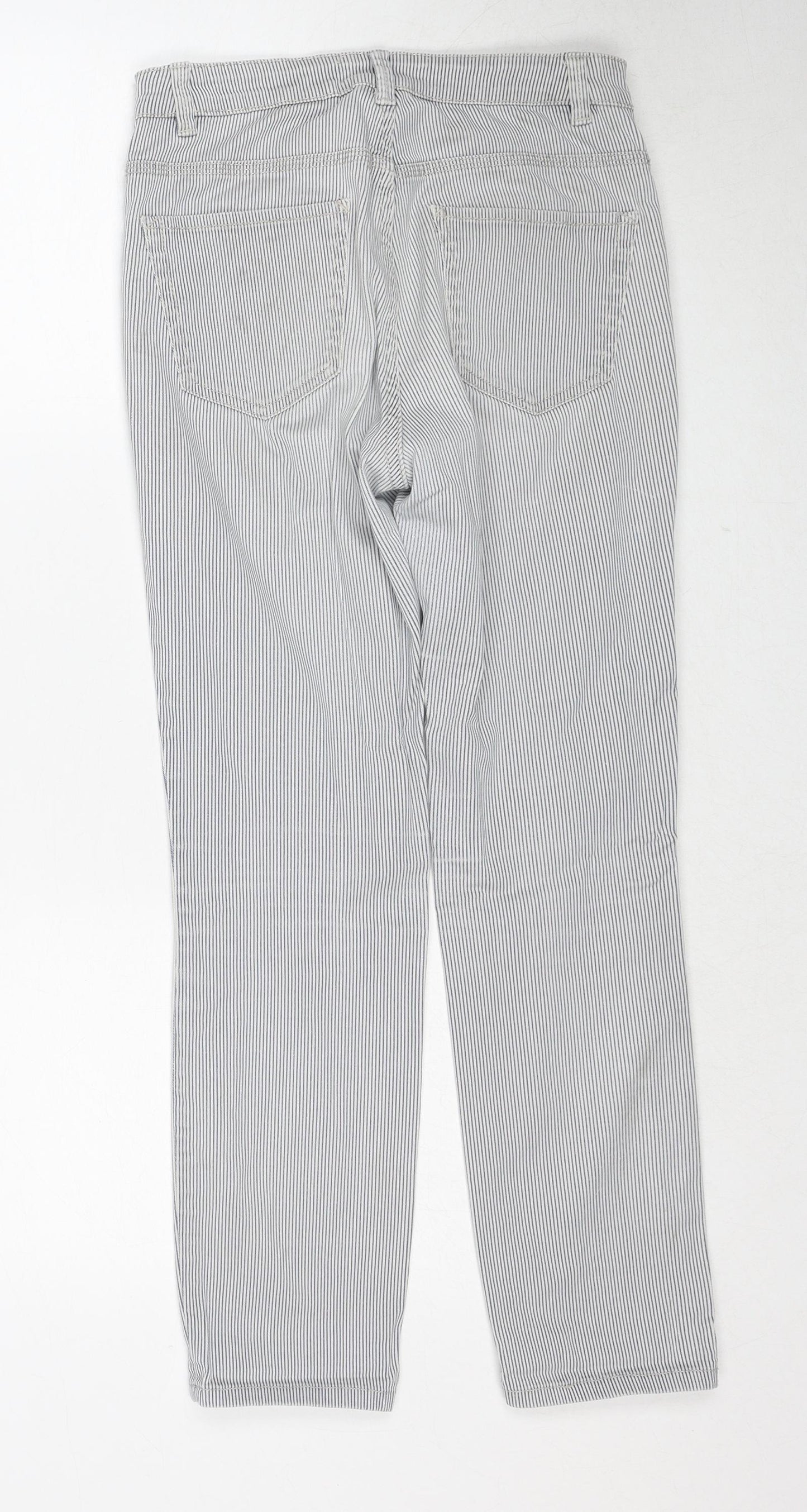Label Of Grade Womens Blue Striped Cotton Straight Jeans Size 26 in Regular Button