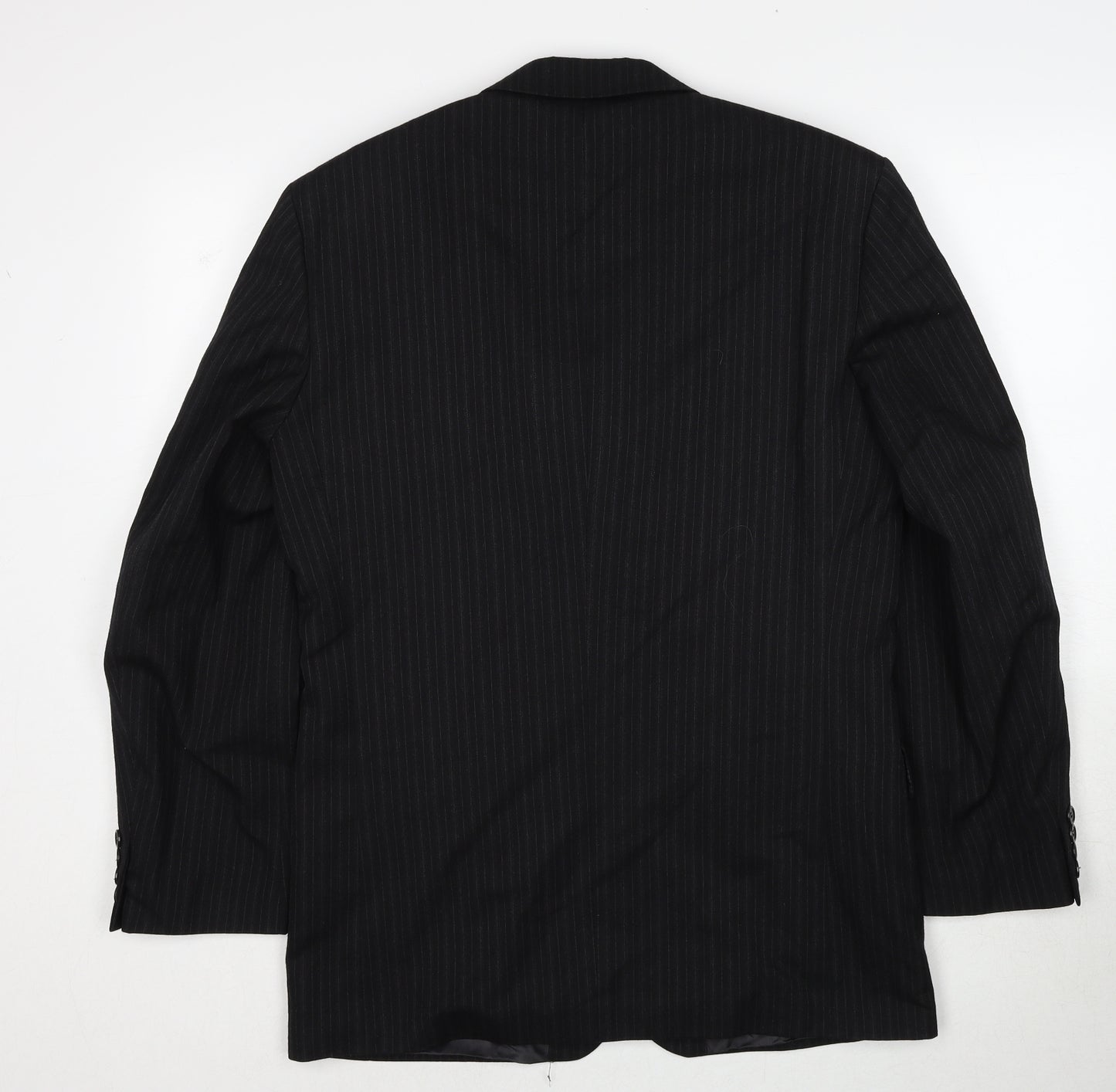 Principles Mens Black Striped Wool Jacket Suit Jacket Size 38 Regular