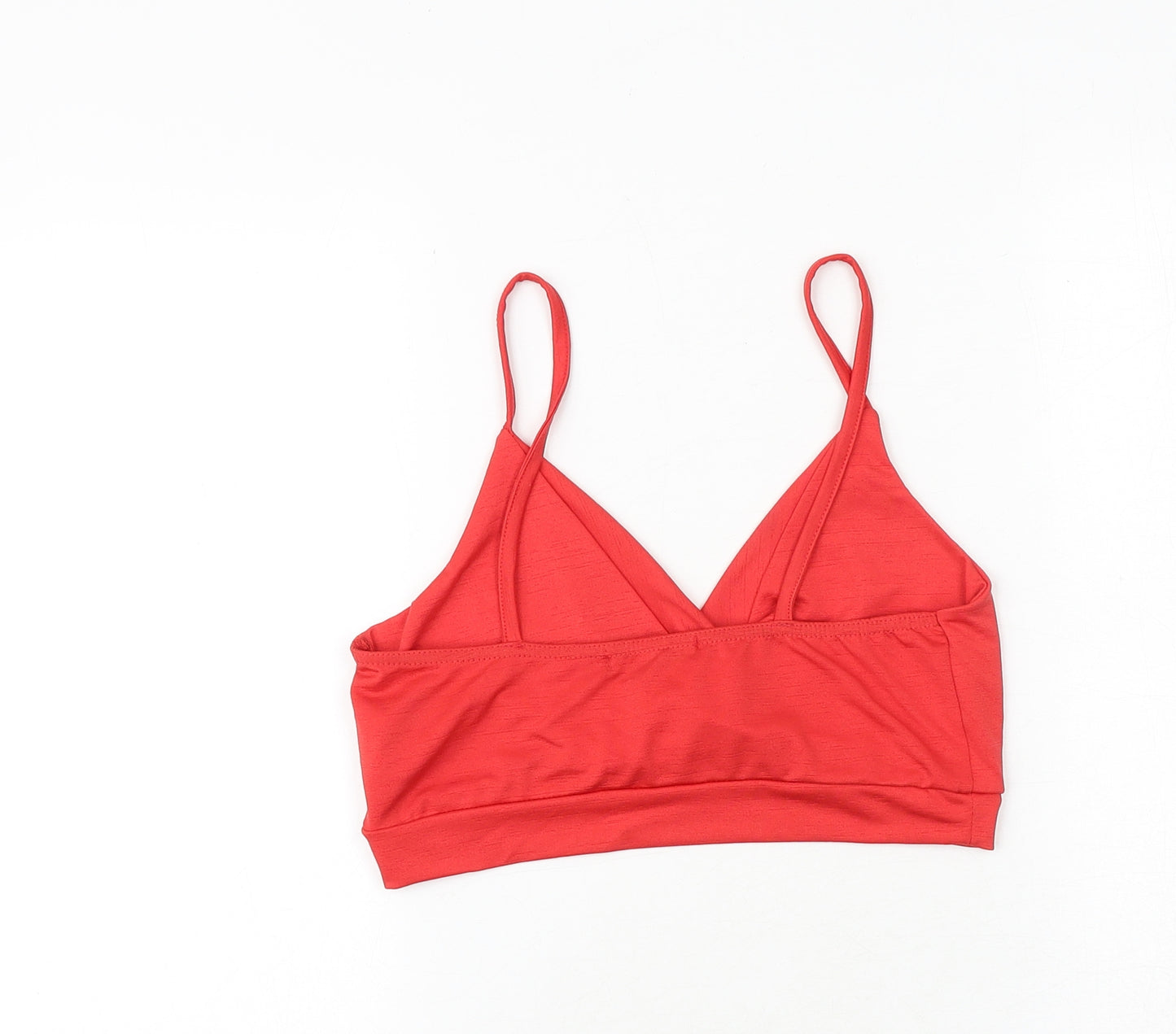 Missguided Womens Red Polyester Cropped Tank Size 10 V-Neck