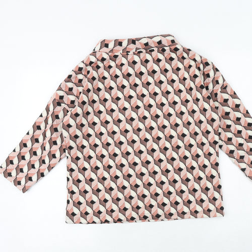 Mongul Womens Multicoloured Geometric Cotton Basic Blouse Size S Round Neck