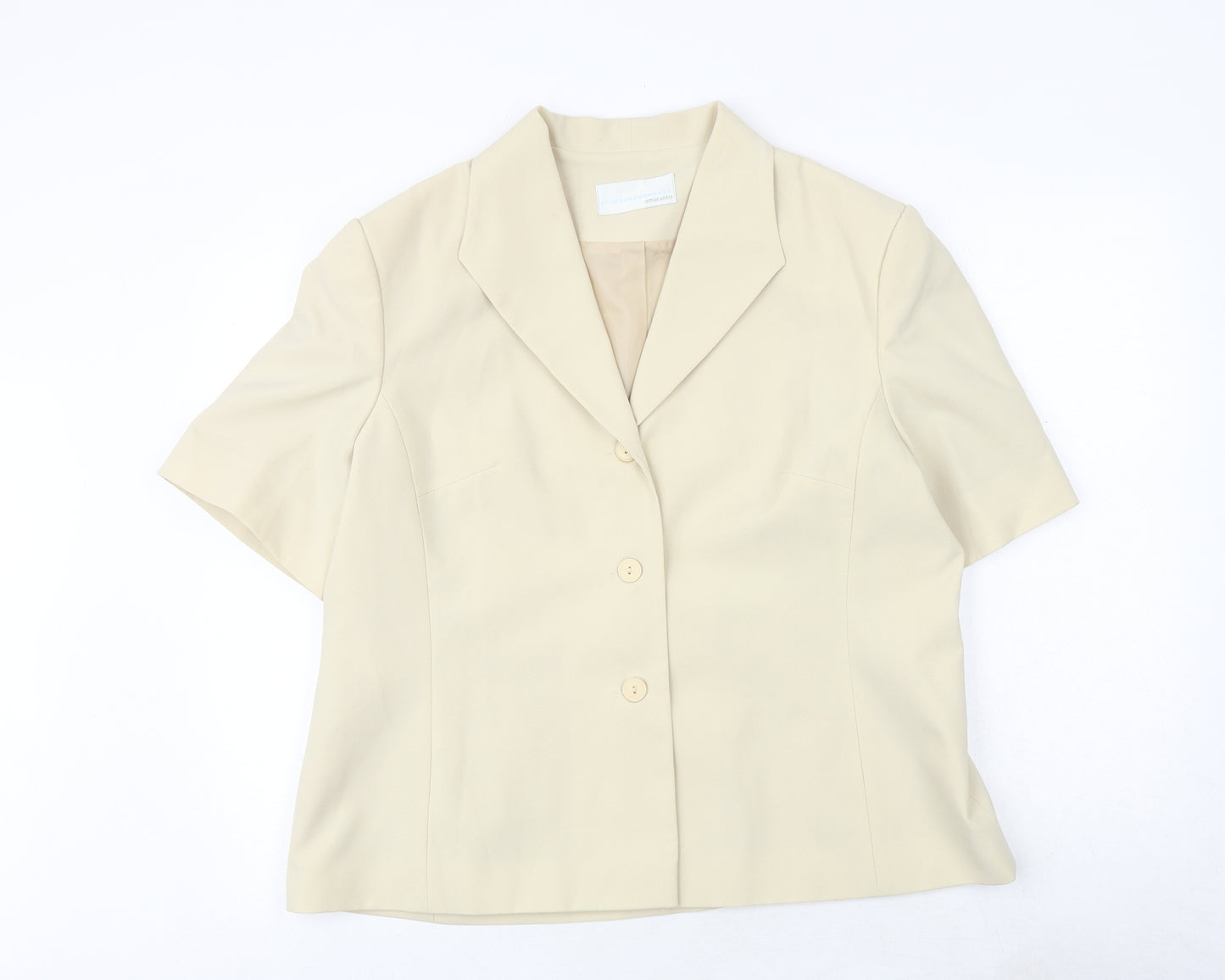 AMARANTO Womens Grey Jacket Size 20 Button