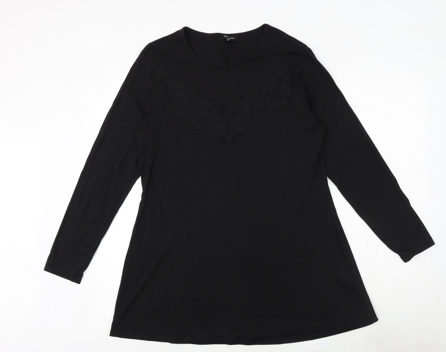 JD Williams Womens Black Polyester Basic T-Shirt Size 12 Round Neck