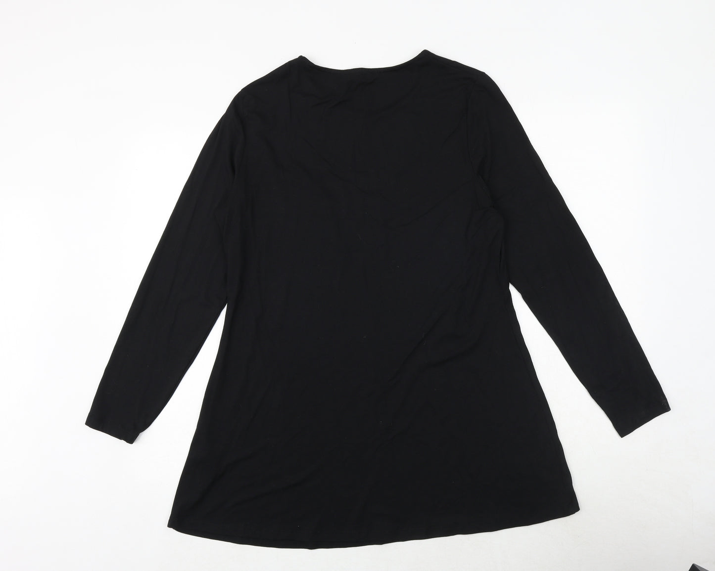JD Williams Womens Black Polyester Basic T-Shirt Size 12 Round Neck