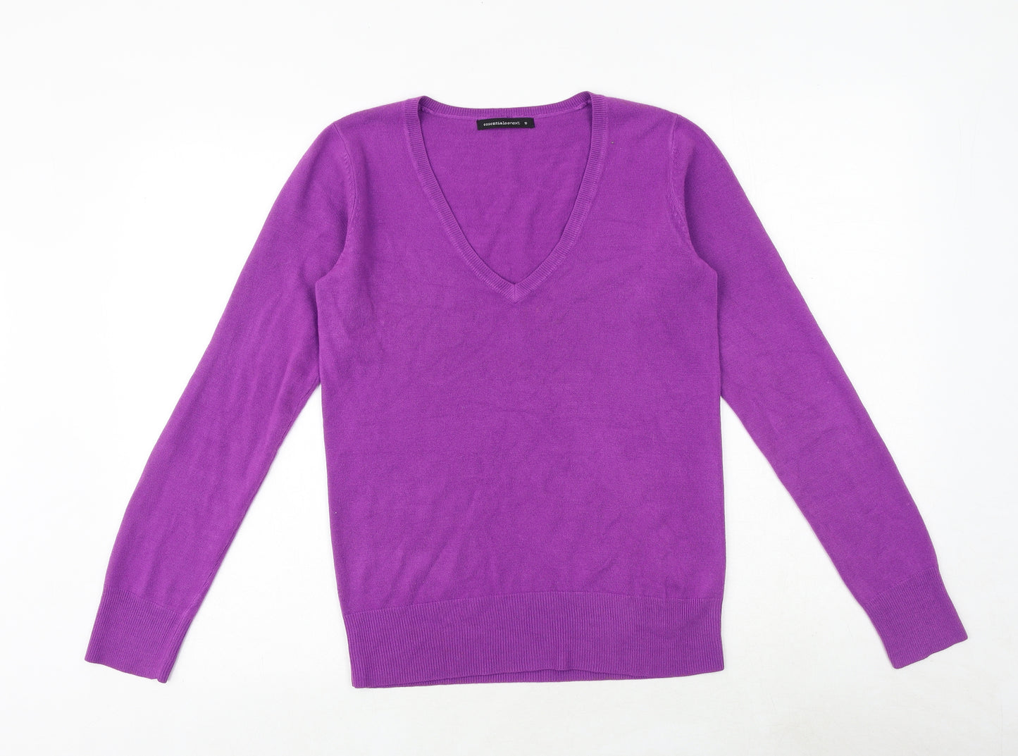 NEXT Womens Purple V-Neck Acrylic Pullover Jumper Size 10