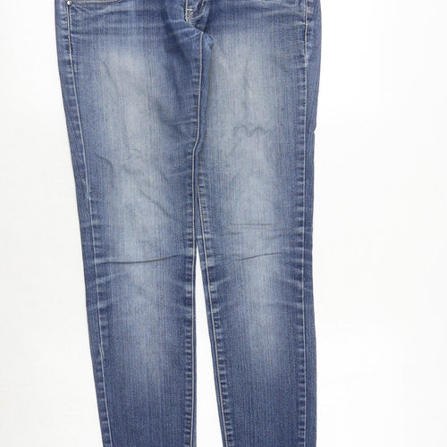 kess miss Womens Blue Cotton Skinny Jeans Size S Regular Zip