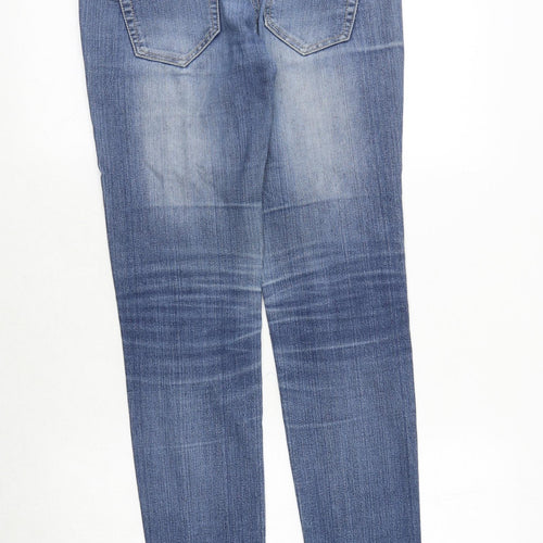 kess miss Womens Blue Cotton Skinny Jeans Size S Regular Zip