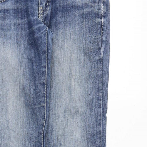 kess miss Womens Blue Cotton Skinny Jeans Size S Regular Zip