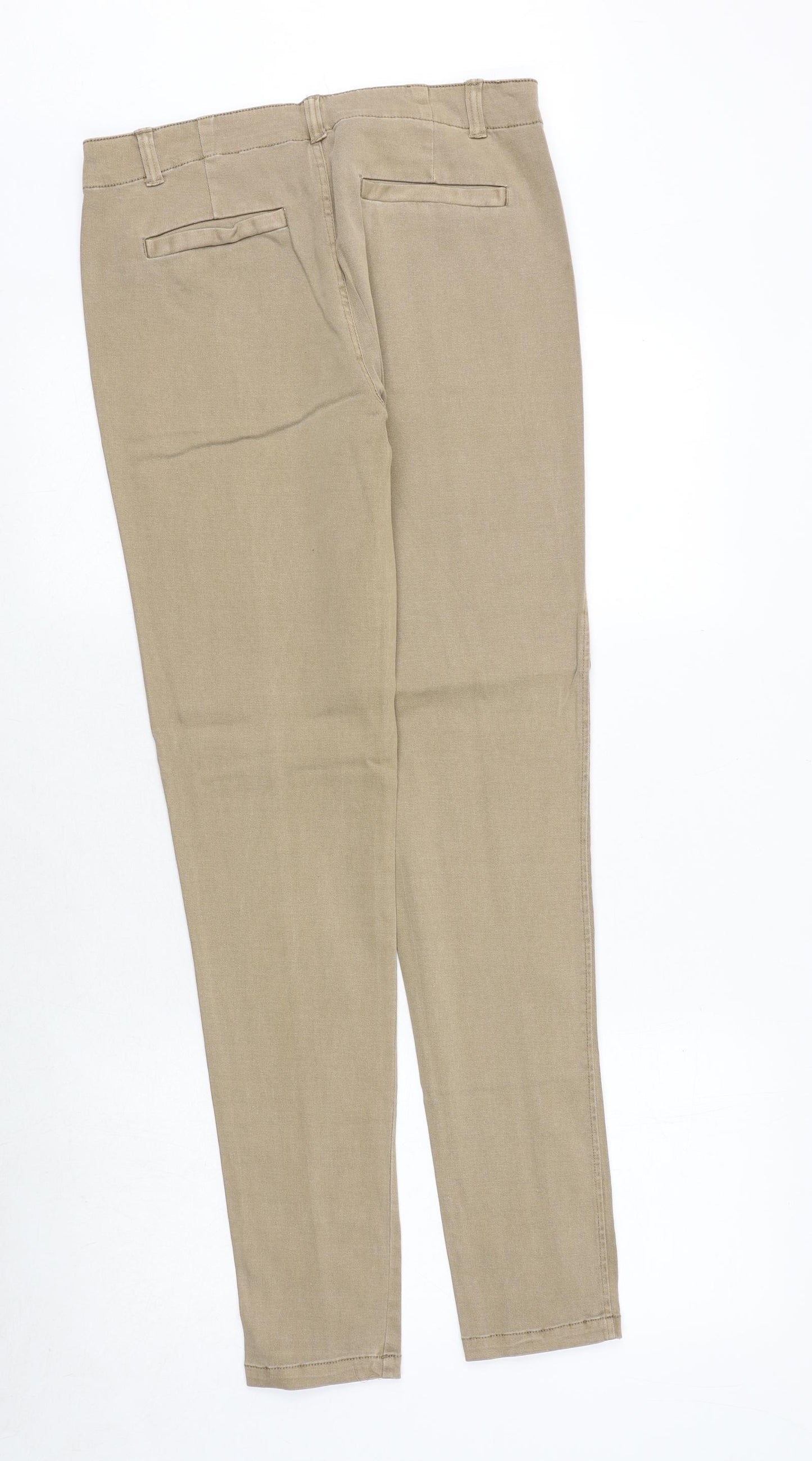 Oasis Womens Beige Cotton Skinny Jeans Size 12 Regular Zip
