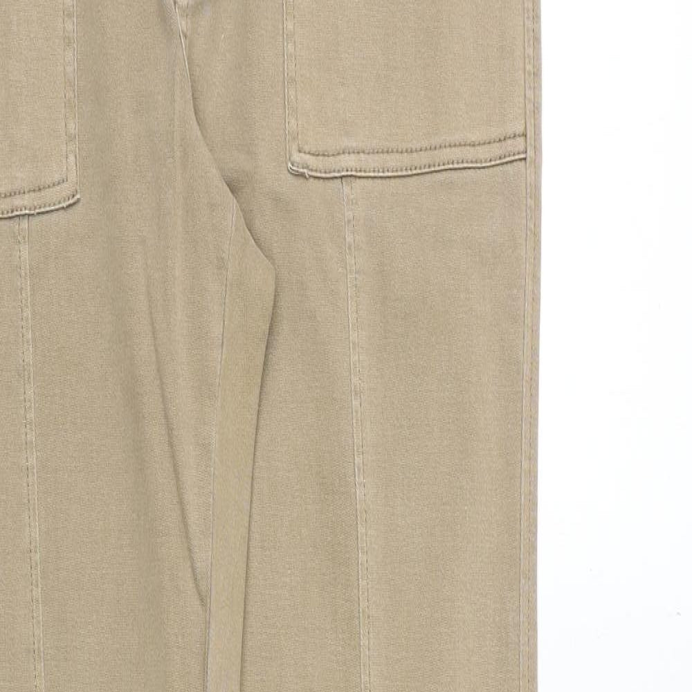 Oasis Womens Beige Cotton Skinny Jeans Size 12 Regular Zip