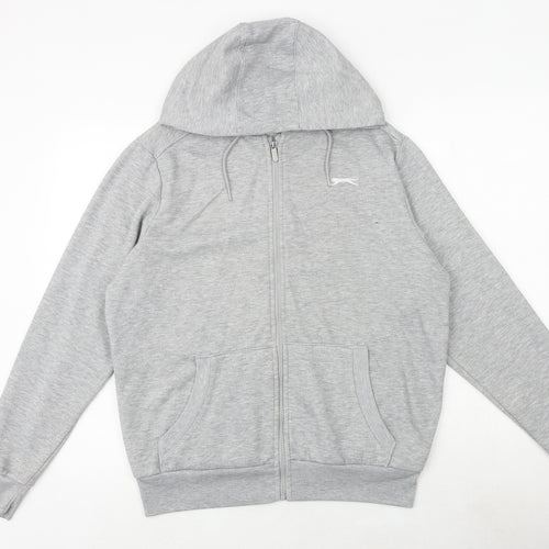 Slazenger Mens Grey Cotton Full Zip Hoodie Size XS