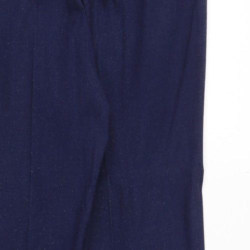 Marks and Spencer Mens Blue Viscose Dress Pants Trousers Size 34 in Slim Zip