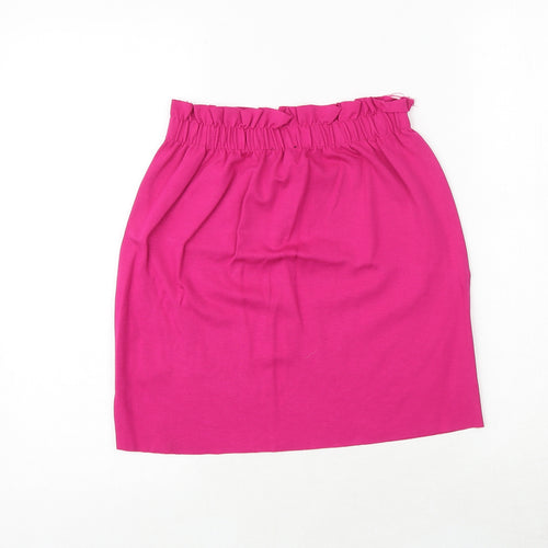Bershka Womens Pink Polyester Mini Skirt Size S