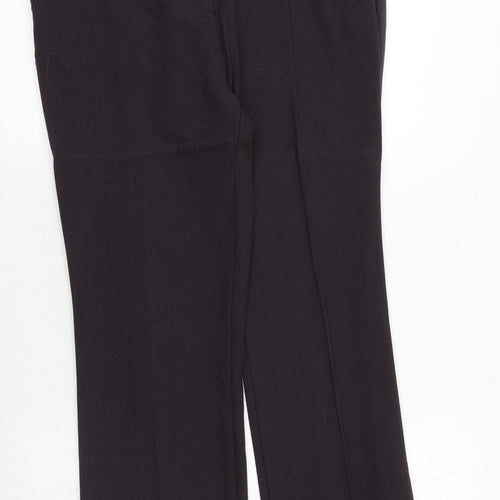 Marks and Spencer Womens Purple Polyester Trousers Size 16 Regular Zip