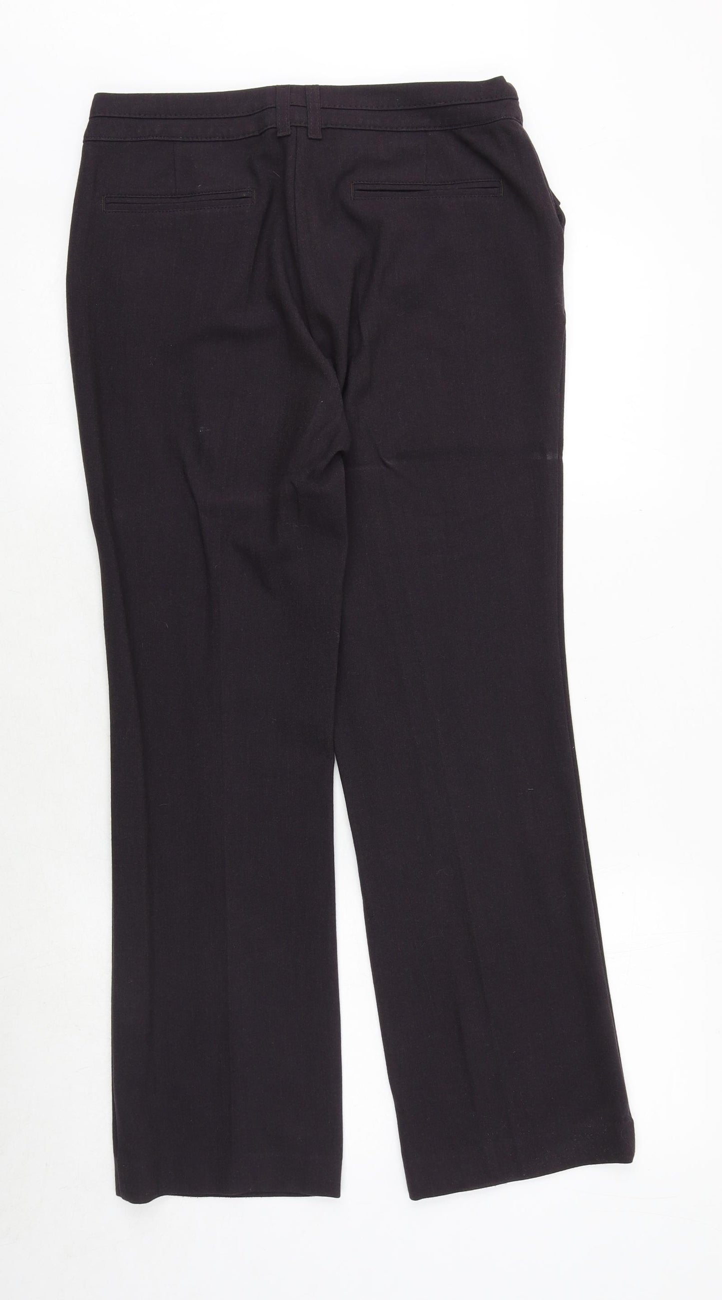 Marks and Spencer Womens Purple Polyester Trousers Size 16 Regular Zip