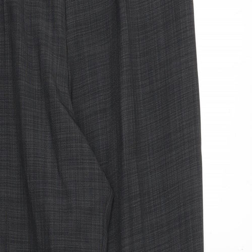Marks and Spencer Womens Grey Geometric Polyester Trousers Size 12 Regular