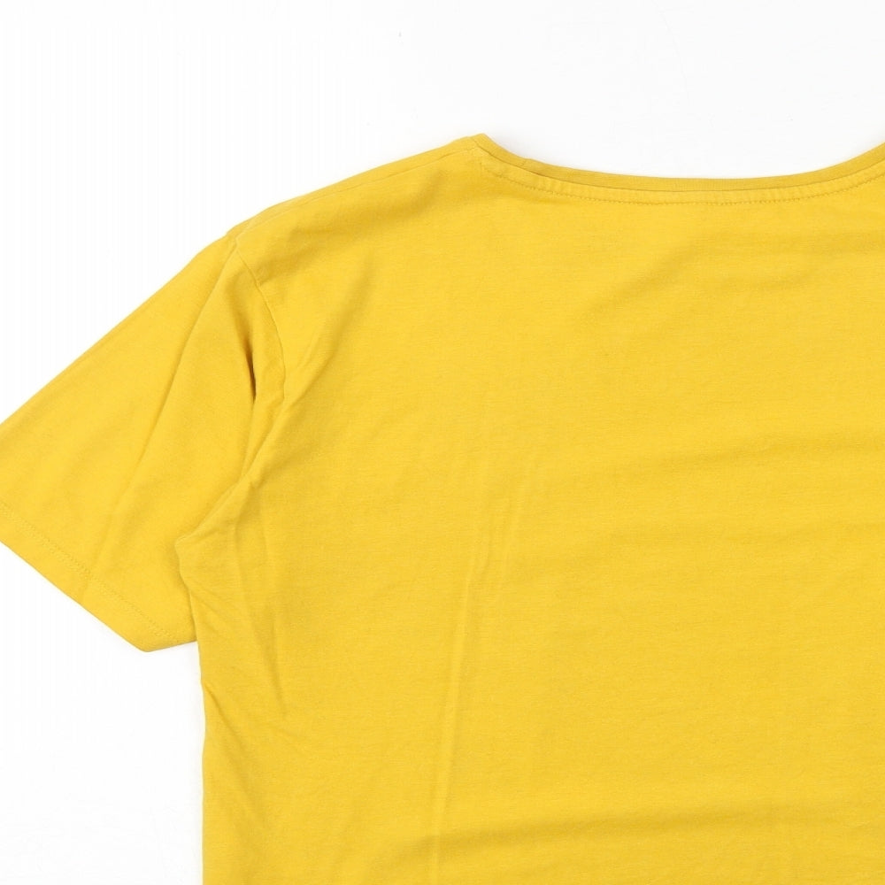 Candy Couture Girls Yellow 100% Cotton Pullover T-Shirt Size 15 Years Boat Neck Pullover - More Love