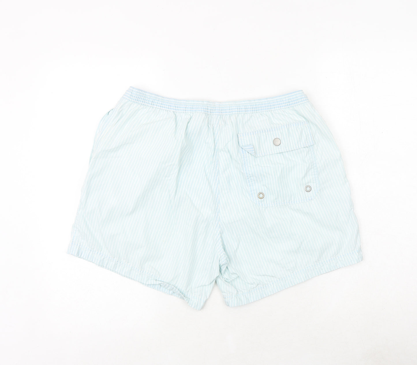 Jack Wills Mens Blue Herringbone Polyester Sweat Shorts Size L Regular Drawstring