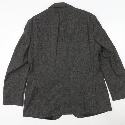 Marks and Spencer Mens Grey Geometric Wool Jacket Suit Jacket Size 42 Regular