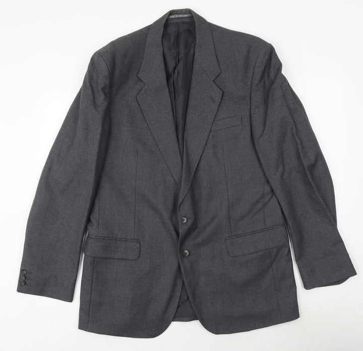 The Label Mens Grey Wool Jacket Suit Jacket Size 44 Regular