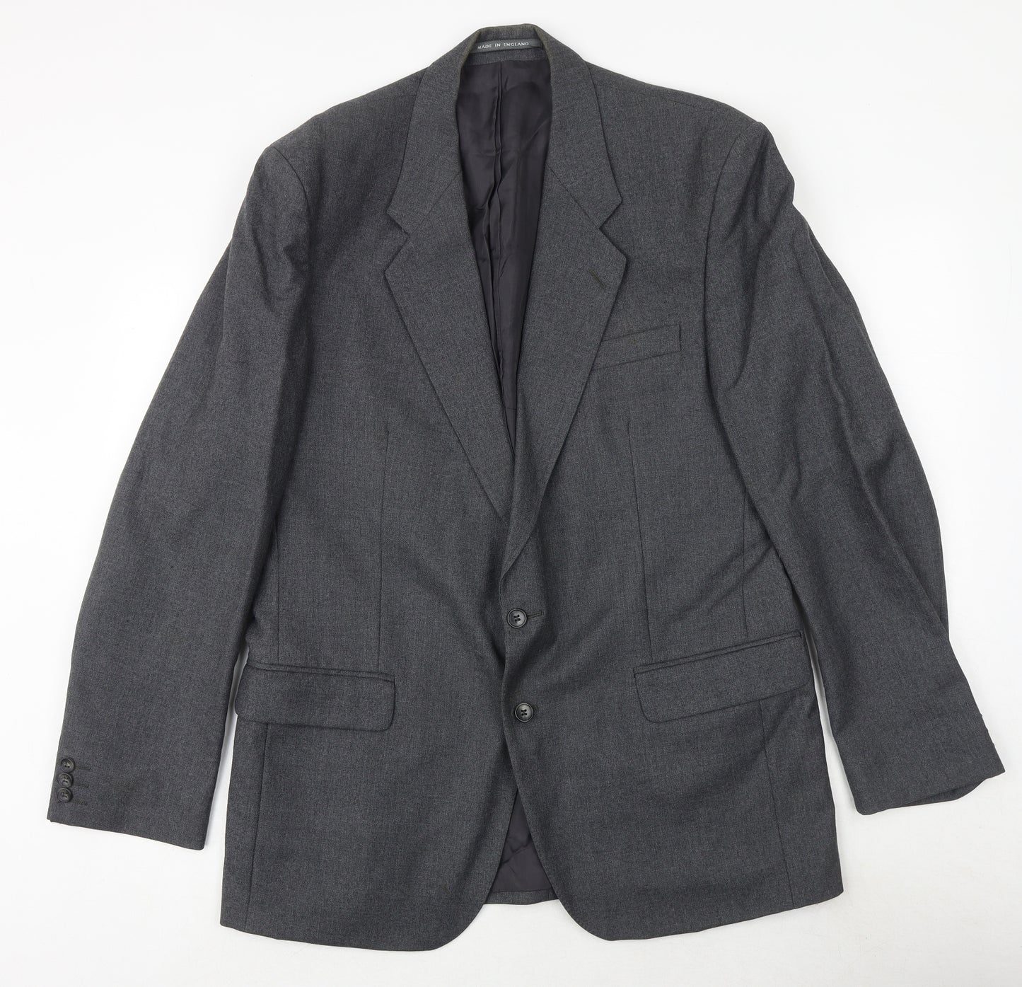 The Label Mens Grey Wool Jacket Suit Jacket Size 44 Regular