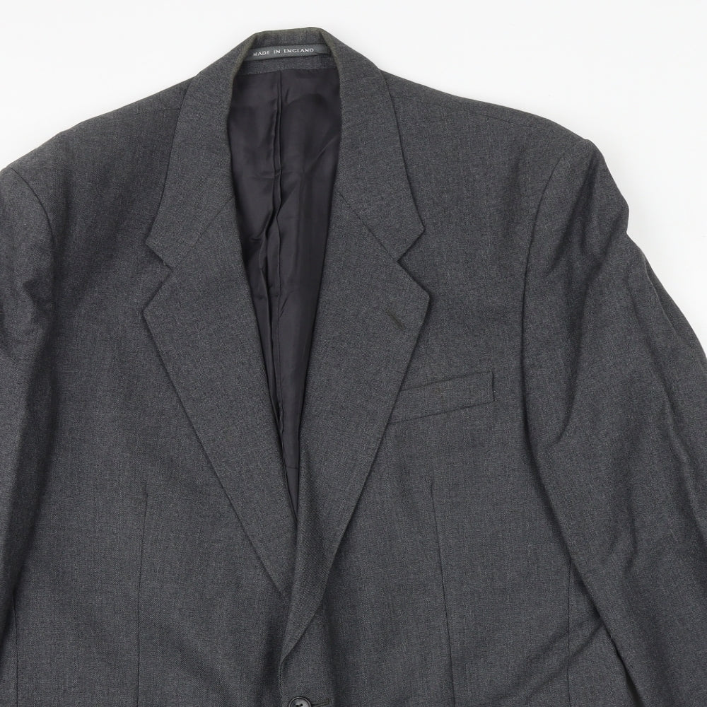 The Label Mens Grey Wool Jacket Suit Jacket Size 44 Regular
