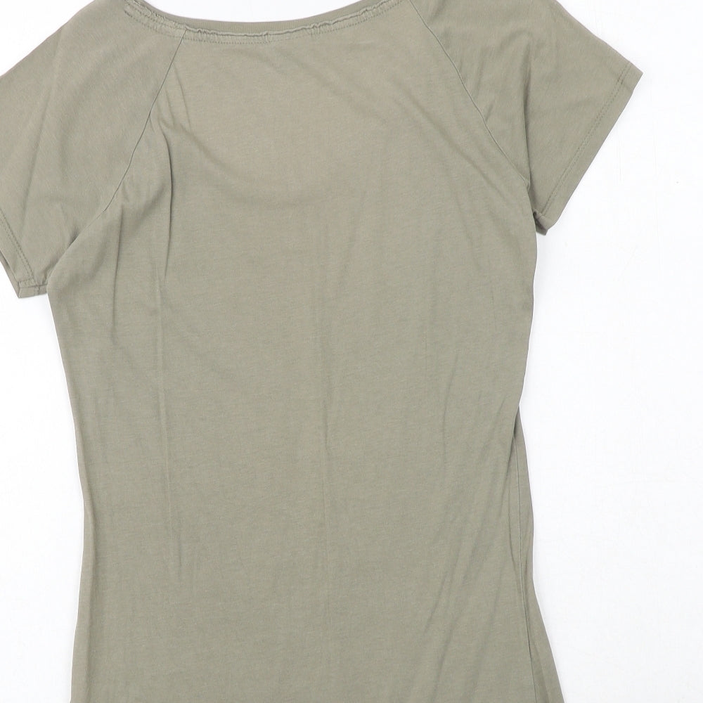 Espirit Womens Green 100% Cotton Basic T-Shirt Size M Round Neck
