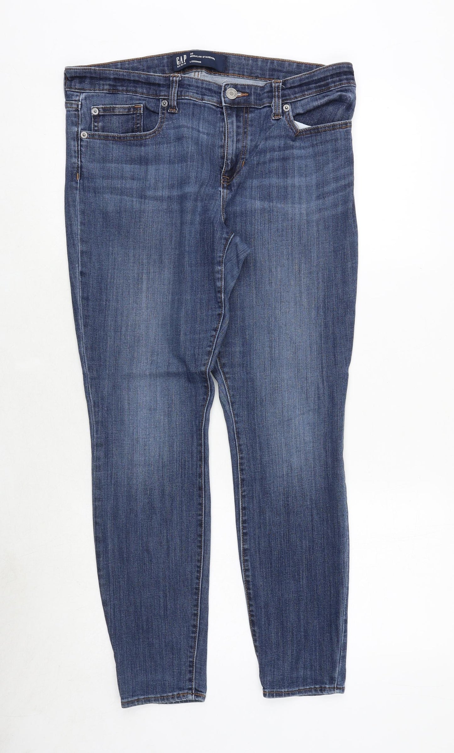 Gap Womens Blue Cotton Skinny Jeans Size 34 in Regular Zip