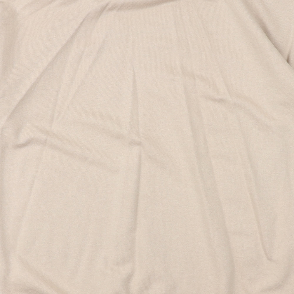 New Look Womens Beige Cotton Jumper Dress Size S Round Neck Pullover - Couture