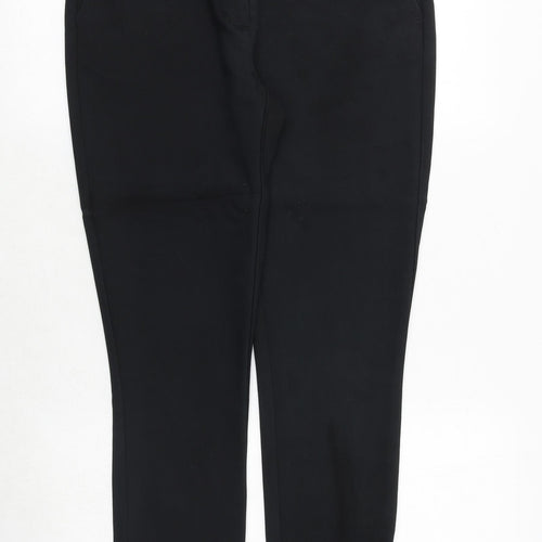 CC Womens Black Polyester Trousers Size 10 Regular Zip