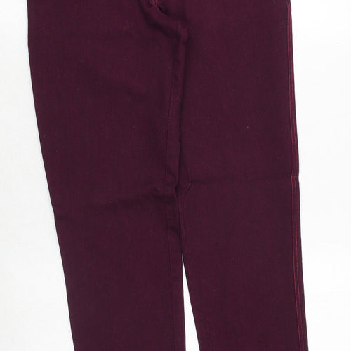 Borne Womens Purple Cotton Tapered Jeans Size 32 in Regular Zip