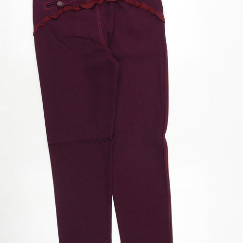 Borne Womens Purple Cotton Tapered Jeans Size 32 in Regular Zip