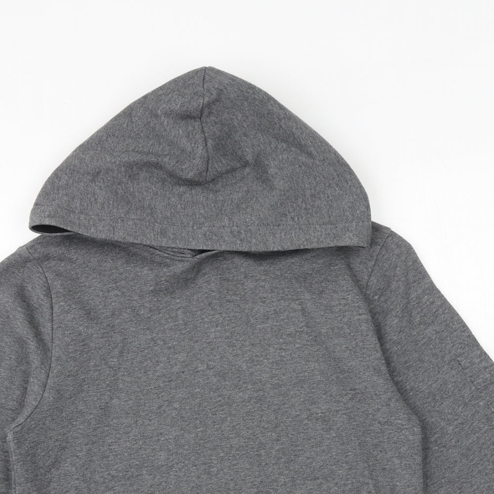 H&M Boys Grey Cotton Pullover Hoodie Size 12-13 Years Pullover